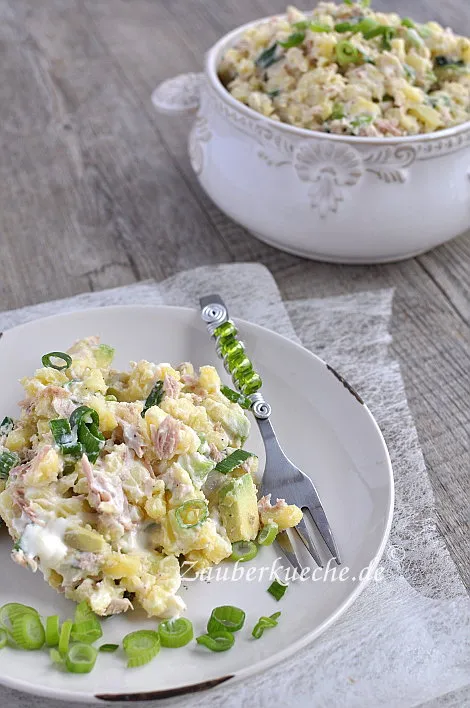 Kartoffelsalat mit Thunfisch und Avocado