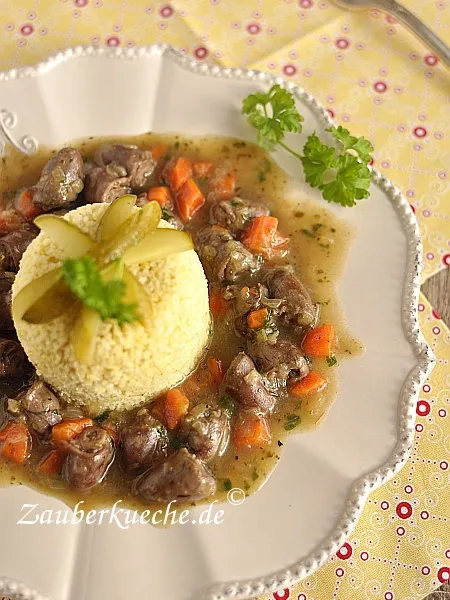 Gulasch aus Hähnchenherzen