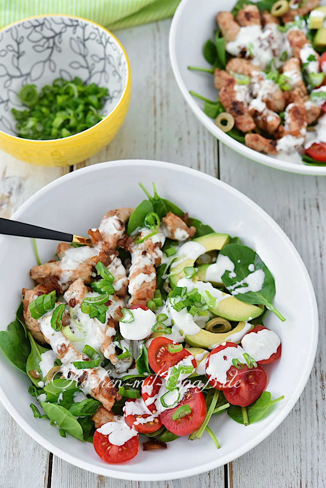 Spinatsalat mit Hähnchen