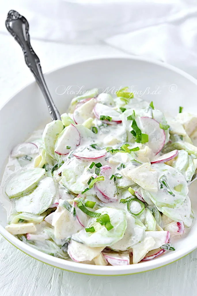 Gurken-Radieschen-Apfel-Salat