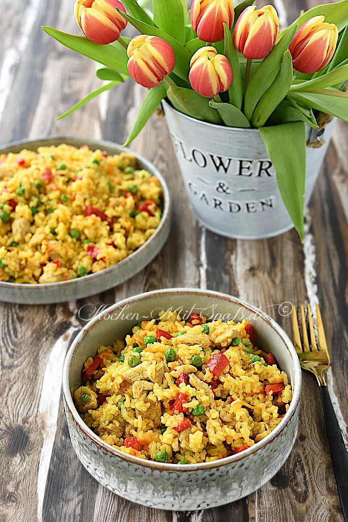 Curry-Reis mit Hähnchen