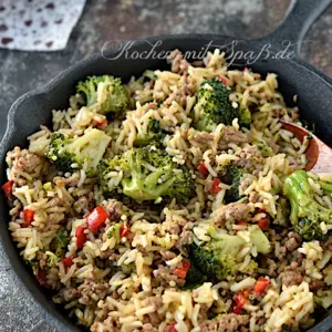 Brokkoli-Hackfleisch-Reis