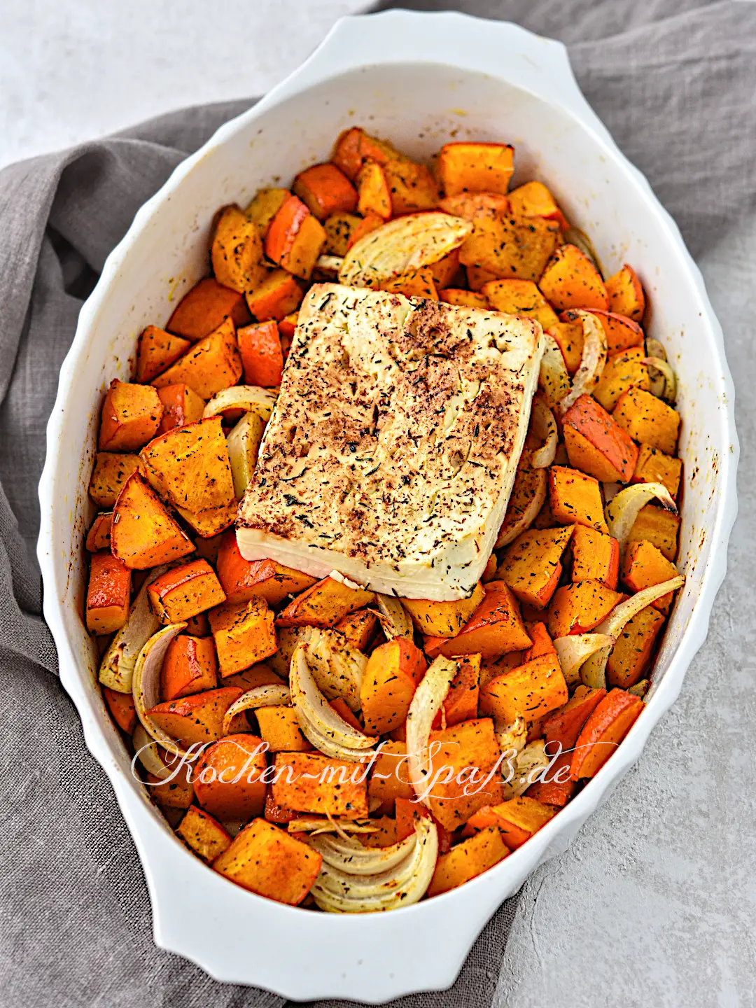 Ofenkürbis mit Feta