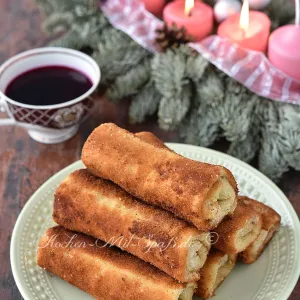 Panierte Pfannkuchen mit Champignons